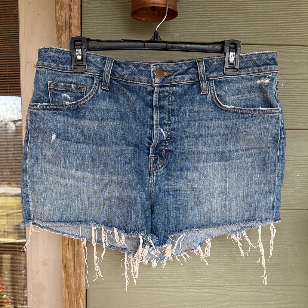 J Brand Gracie High Rise Distressed Denim Shorts